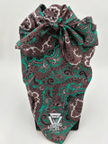 Legend or Lies 34'x34' LG Silk Wild Rag Bandana Green & Chocolate
