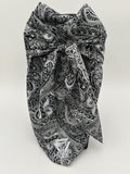 Legend or Lies 42'x42' XL Silk Wild Rag Black & White Paisley