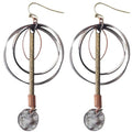 Legend or Lies Mixed Stacked Rings & Bar w/Disc Earrings