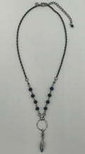 Legend or Lies Hammered Blueberry Rosaried Stone Necklace