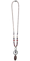 Legend or Lies Plum Beaded Chain with Dangle Necklace