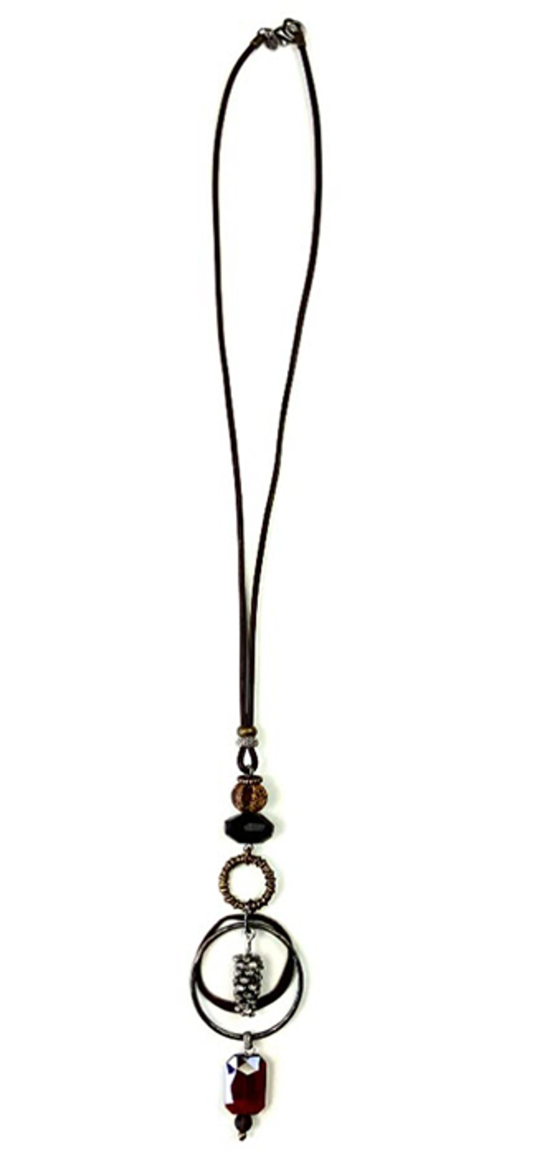 Legend or Lies Pinecone Leather Cord Drop Necklace