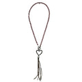 Legend or Lies Pink Stone Heart & Tassel Toggle Necklace