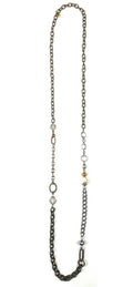 Legend or Lies Mixed Metal & Beads Long Asymmetric Chain