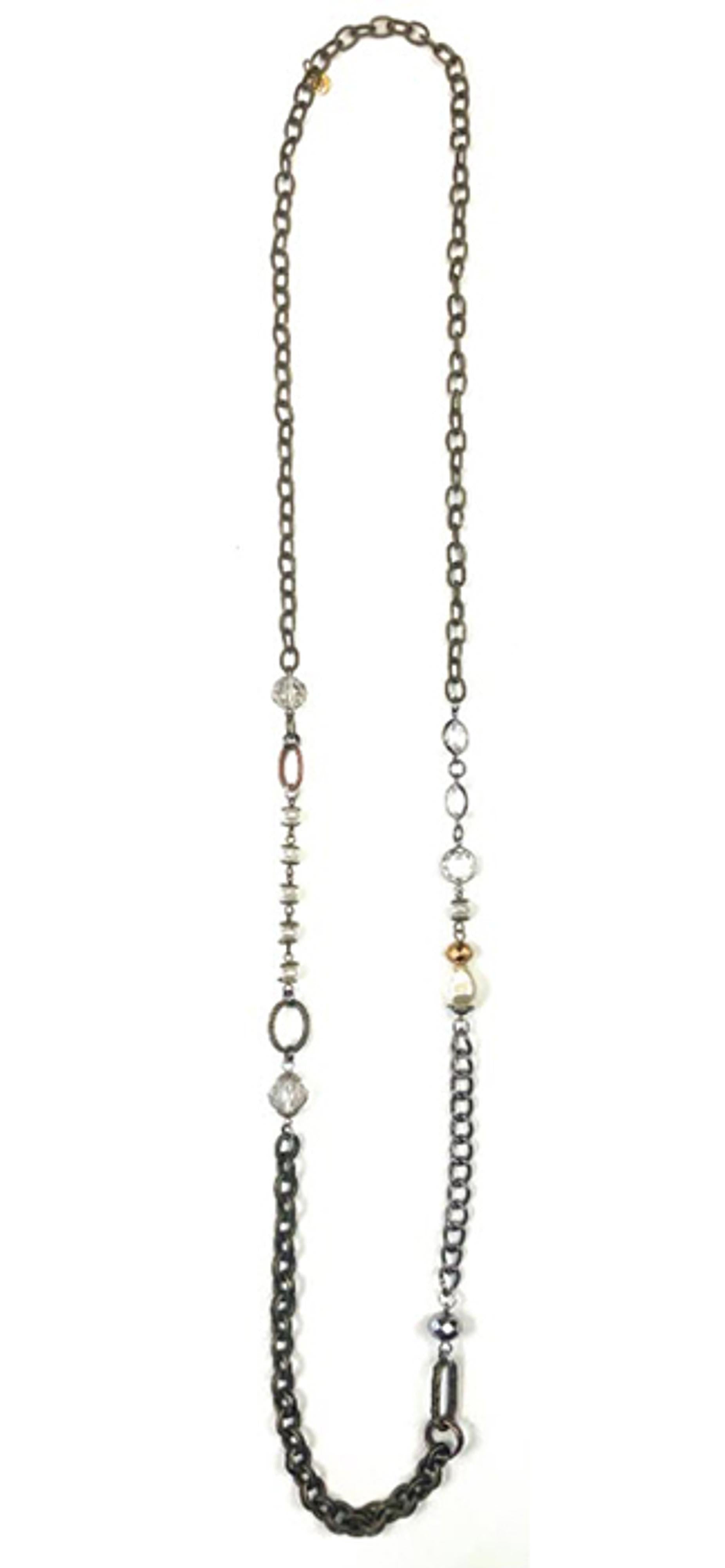 Legend or Lies Mixed Metal & Beads Long Asymmetric Chain