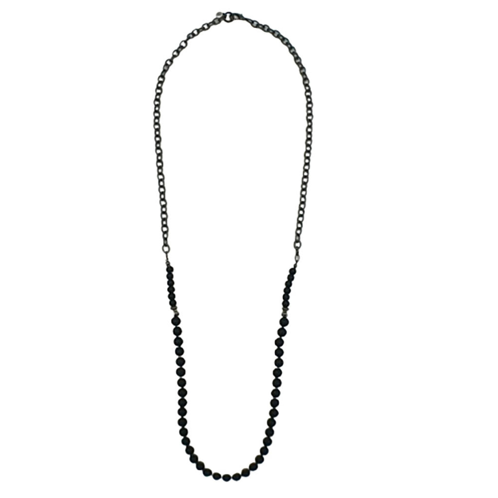 Legend or Lies Black Frost Metal and Beaded Necklace