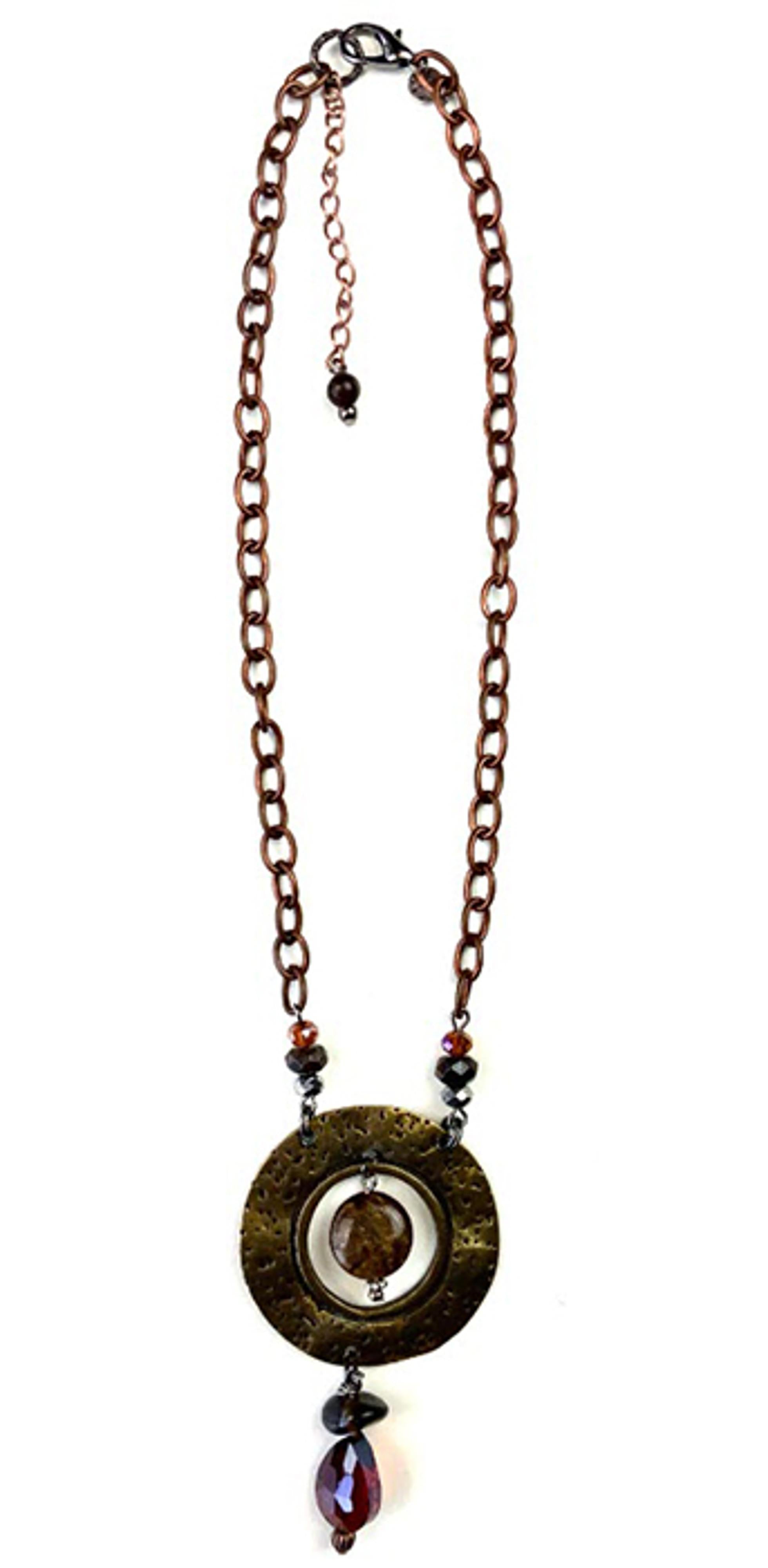 Legend or Lies Mixed Metals Open Disc Drop Pendant Necklace