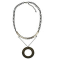 Legend or Lies Hammered Mixed Metal w/Circle Disc Necklace