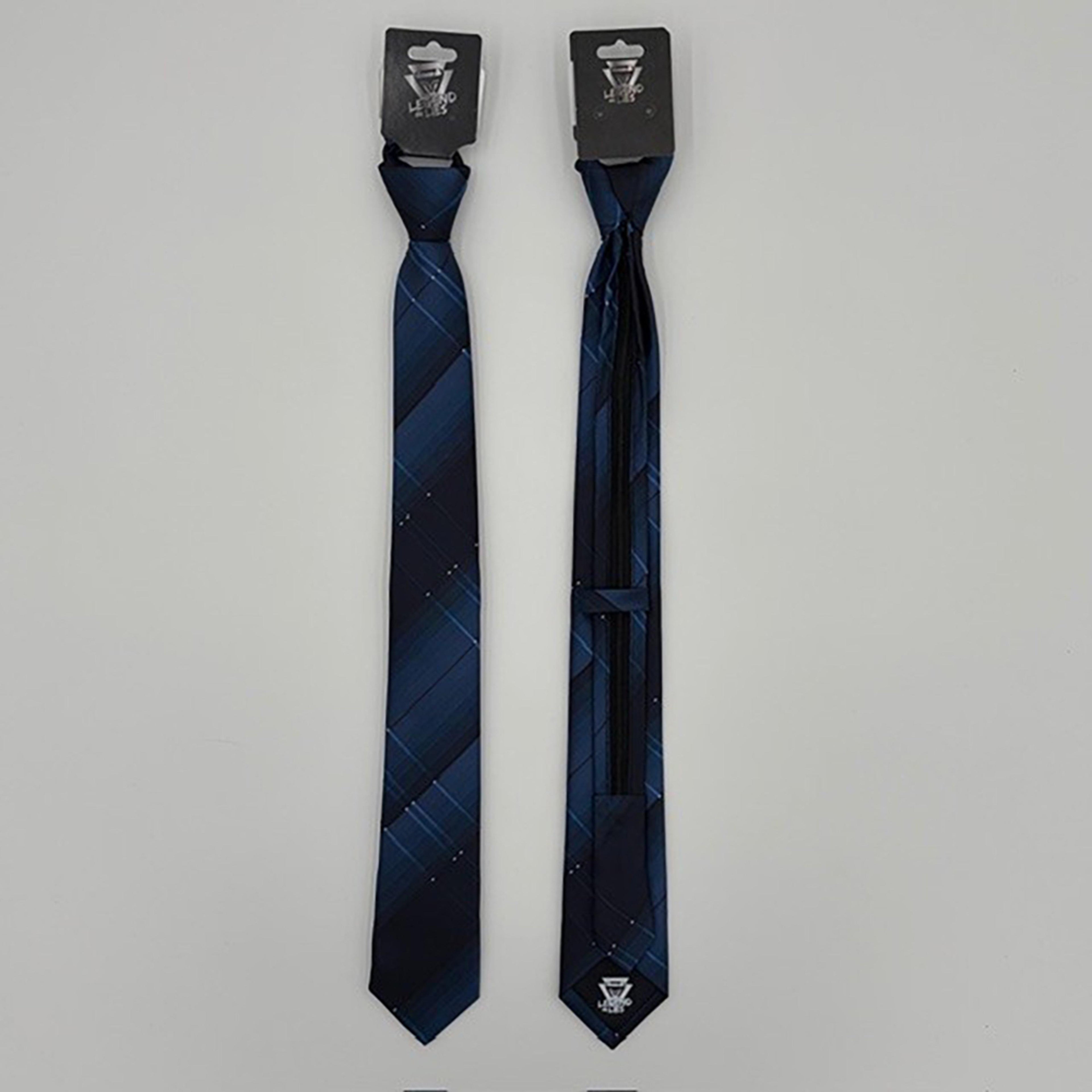 Legend or Lies Mens Plaid 2.5' Slim Corbata Zipper Necktie