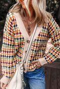 Legend or Lies Dotty Pattern Knit Button Sweater Cardigan