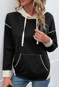 Legend or Lies Contrast Seam Color Block Hooded Sweatshirt