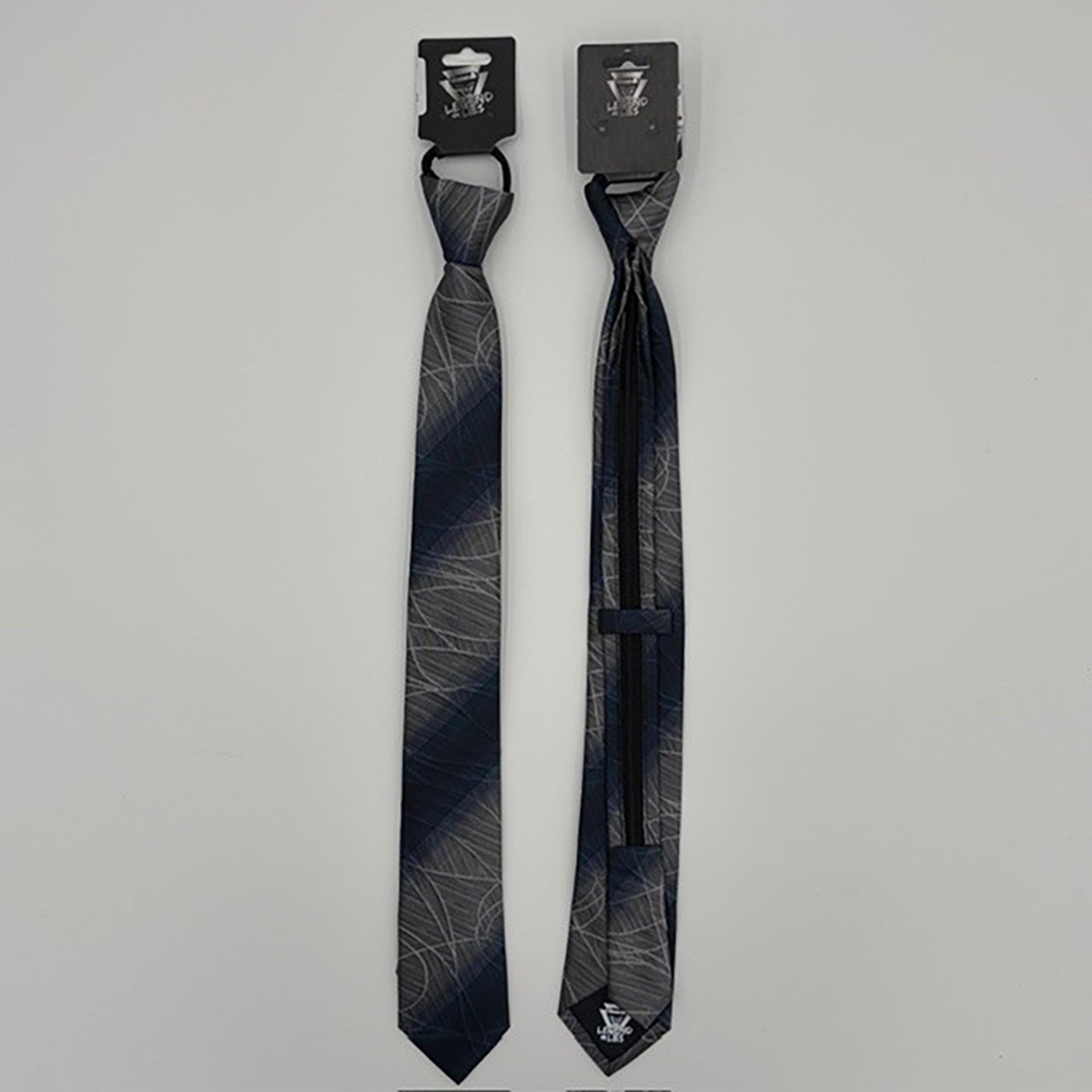 Legend or Lies Mens Rope Scroll 2.5' Slim Zipper Necktie