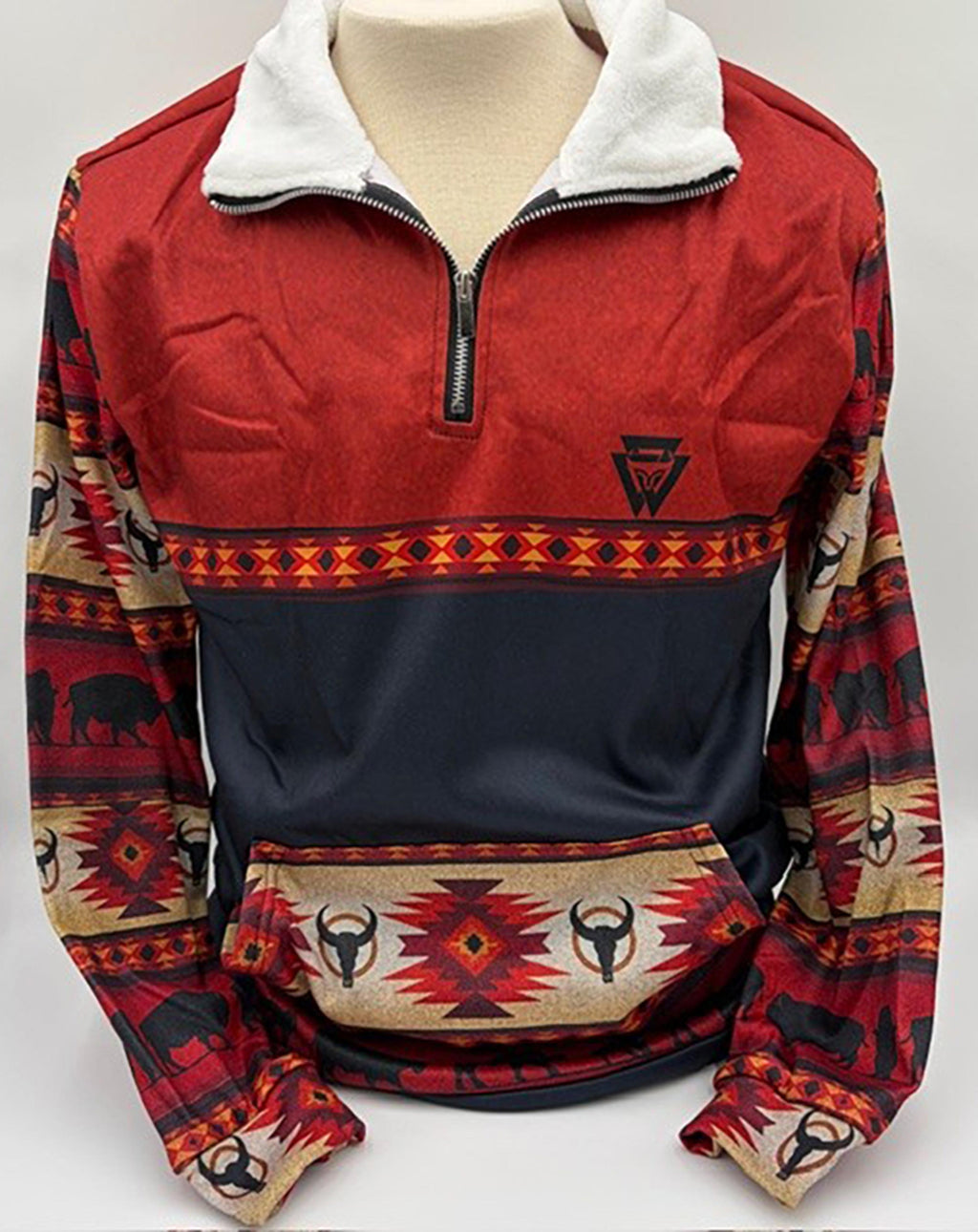 Legend or Lies Aztec 1/4-Zip Sherpa Collar Fleece Sweatshirt