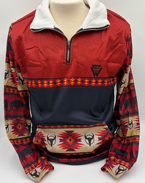 Legend or Lies Aztec 1/4-Zip Sherpa Collar Fleece Sweatshirt