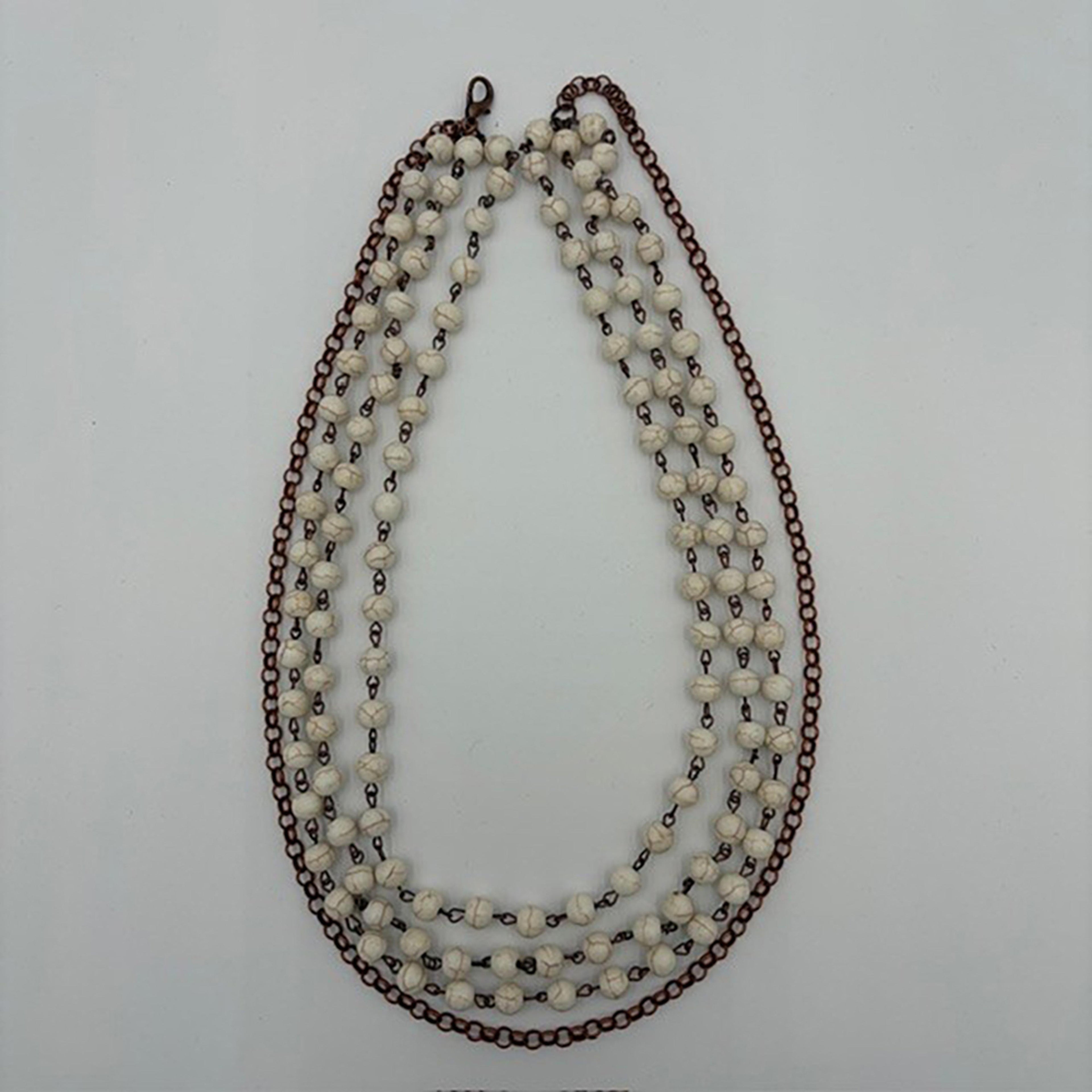 Legend or Lies Elite Agate 4-Strand Copper White Necklace
