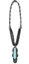 Legend or Lies Faux Navajo Pearl Beads On Chain with Pendant