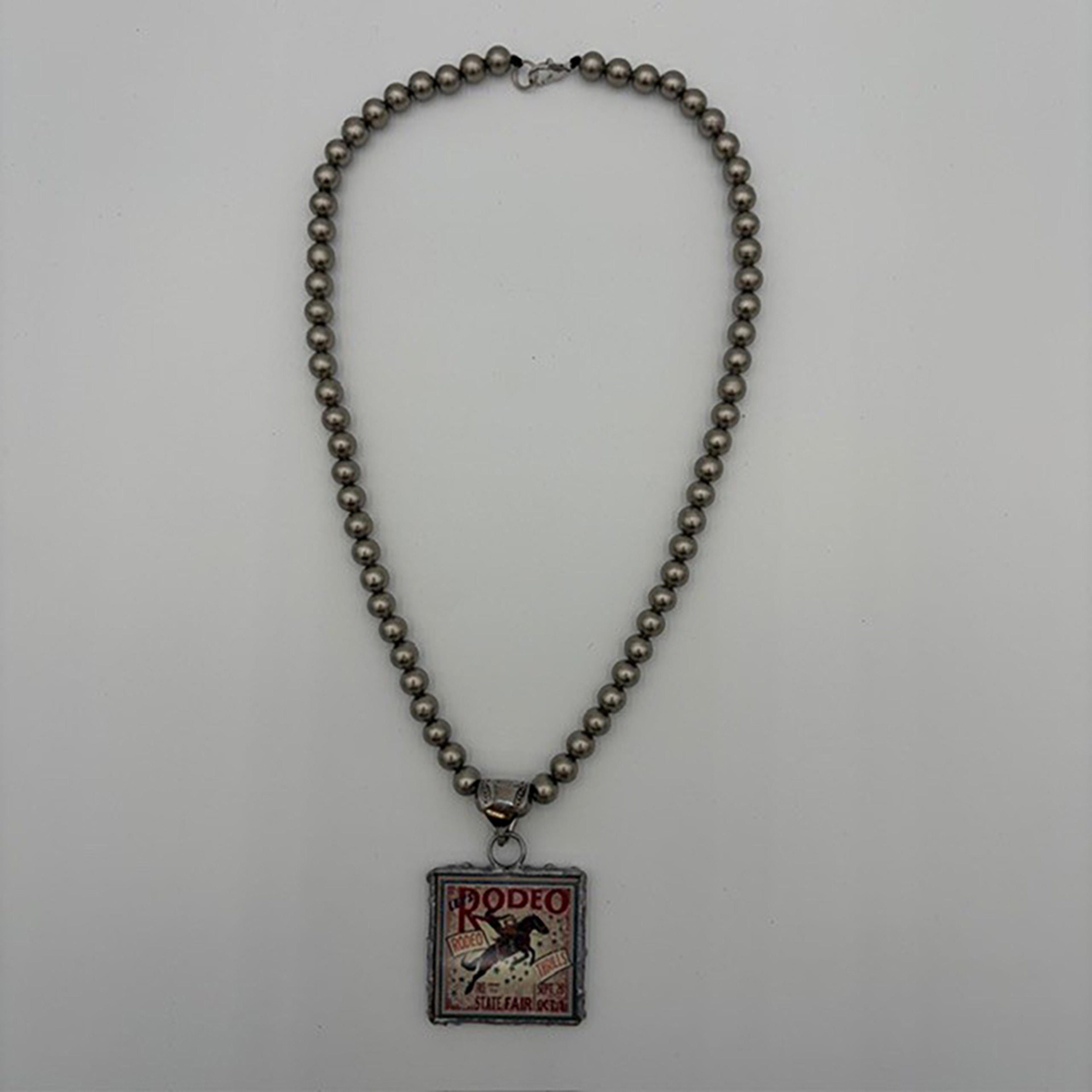 Legend or Lies Silver Beaded Rodeo Pendant Necklace