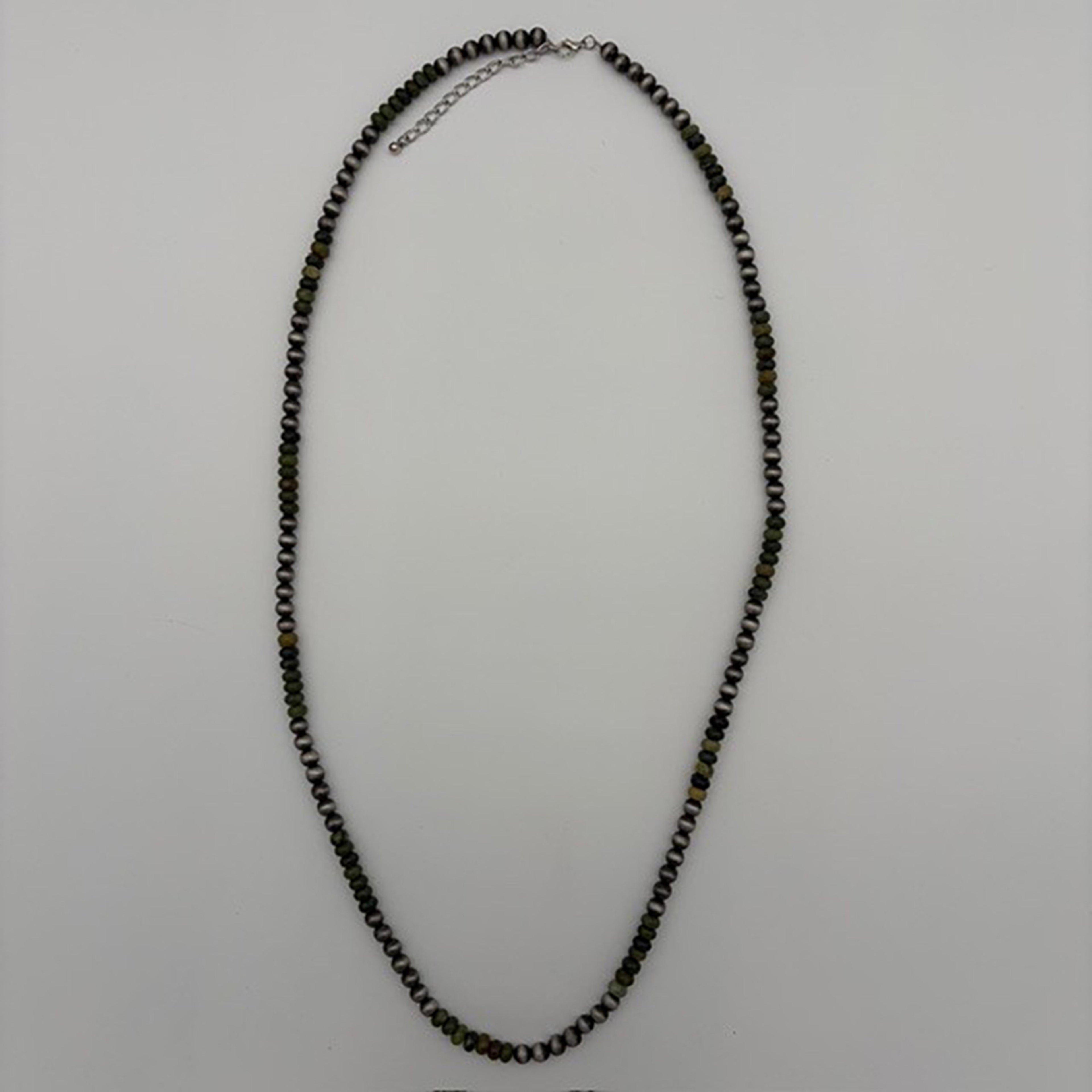Legend or Lies Jasper Green Beaded Long 38' Necklace
