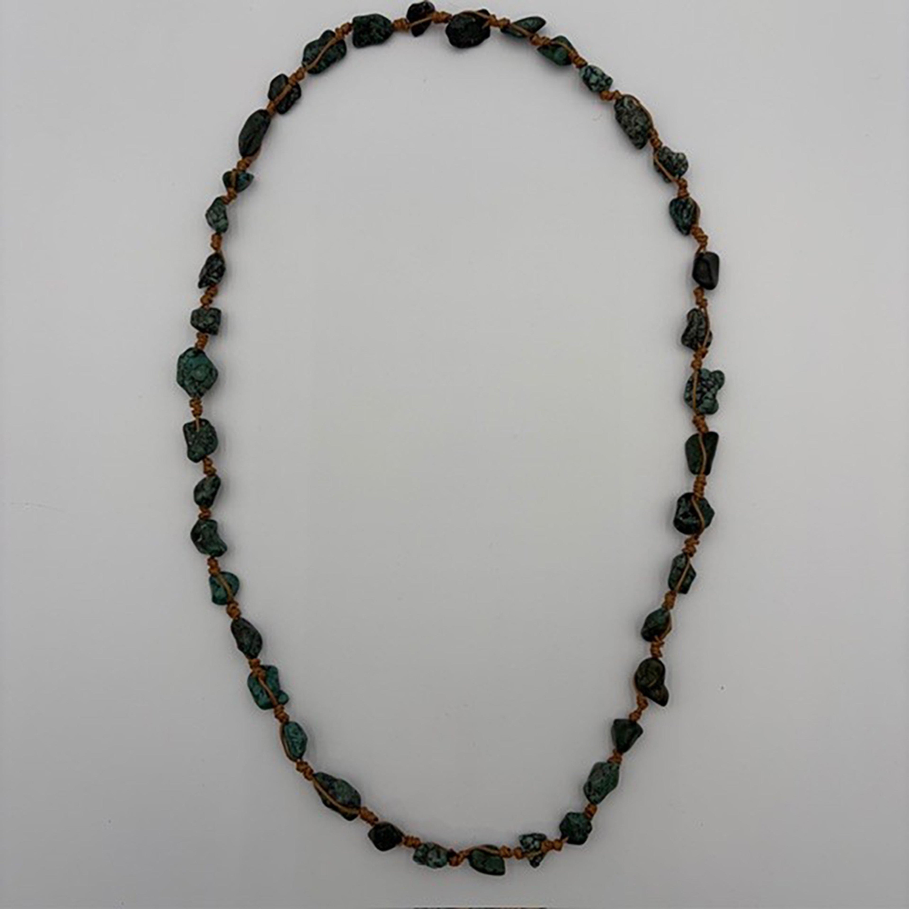 Legend or Lies Knotted Croc Jasper Beaded Long 32' Necklace