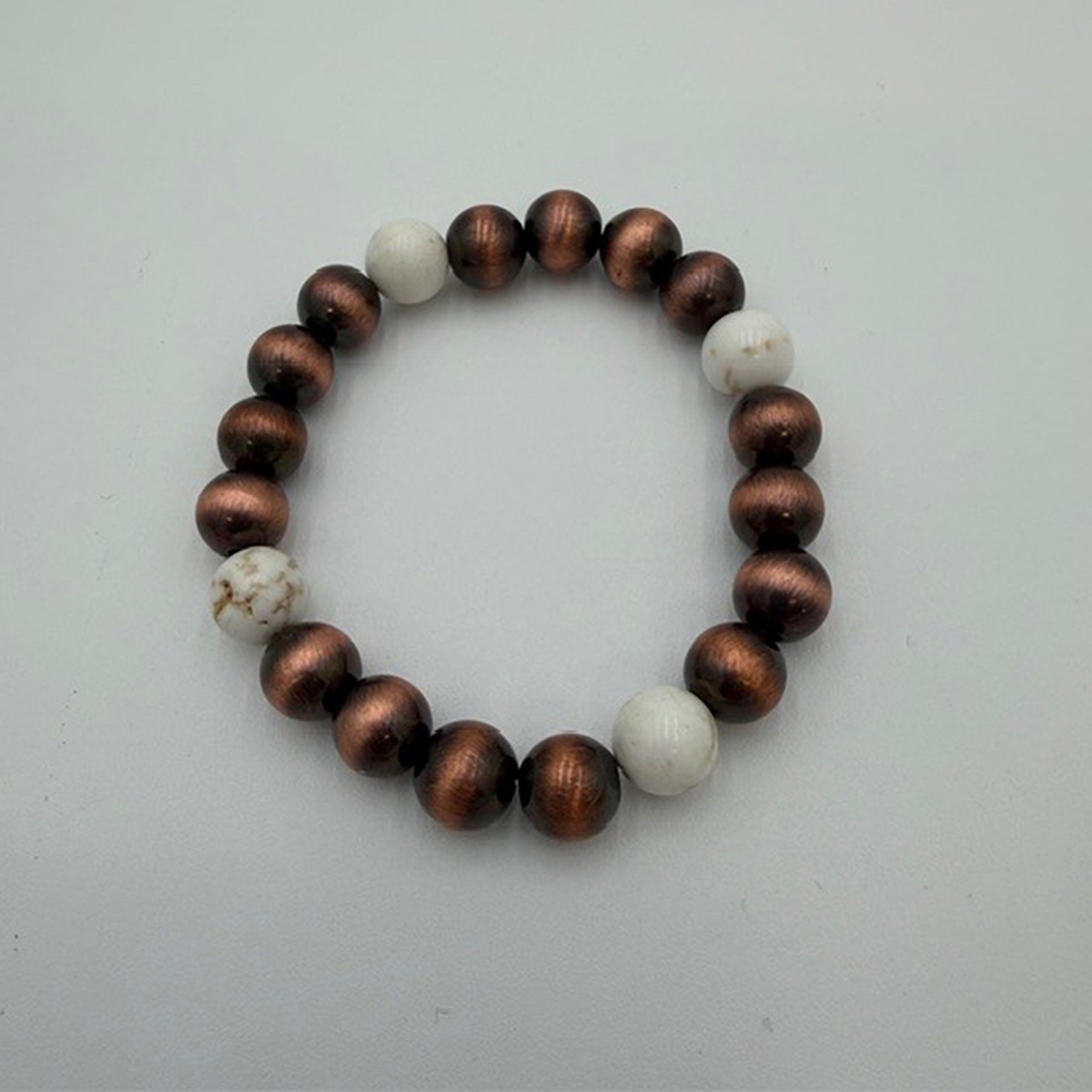Legend or Lies Copper Beaded Stretch Bracelet LLNSBCPW