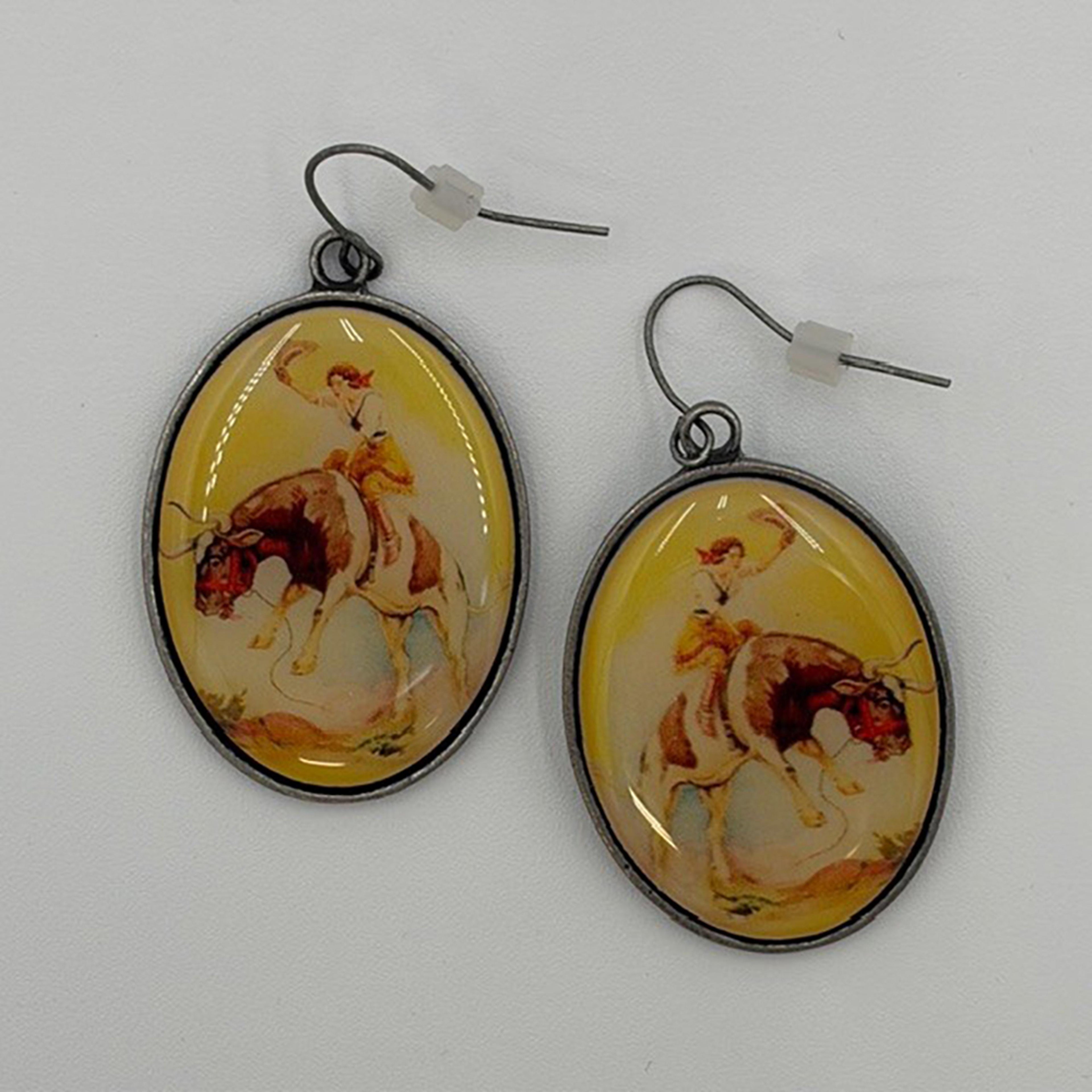 Legend or Lies Vintage Bronc 1.5' Dangle Earrings