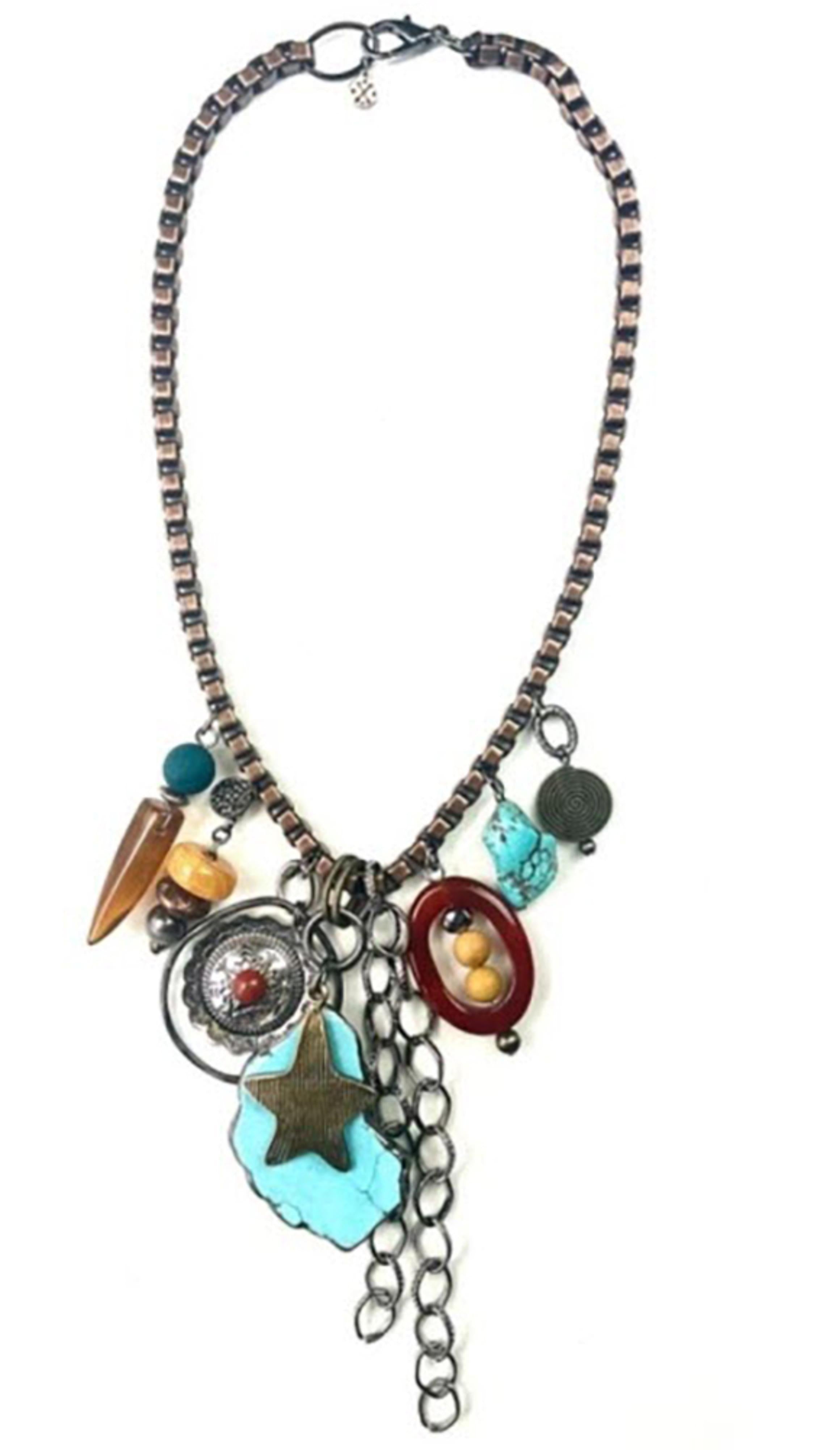 Legend or Lies Box Chain with Gypsy Dangles Necklace