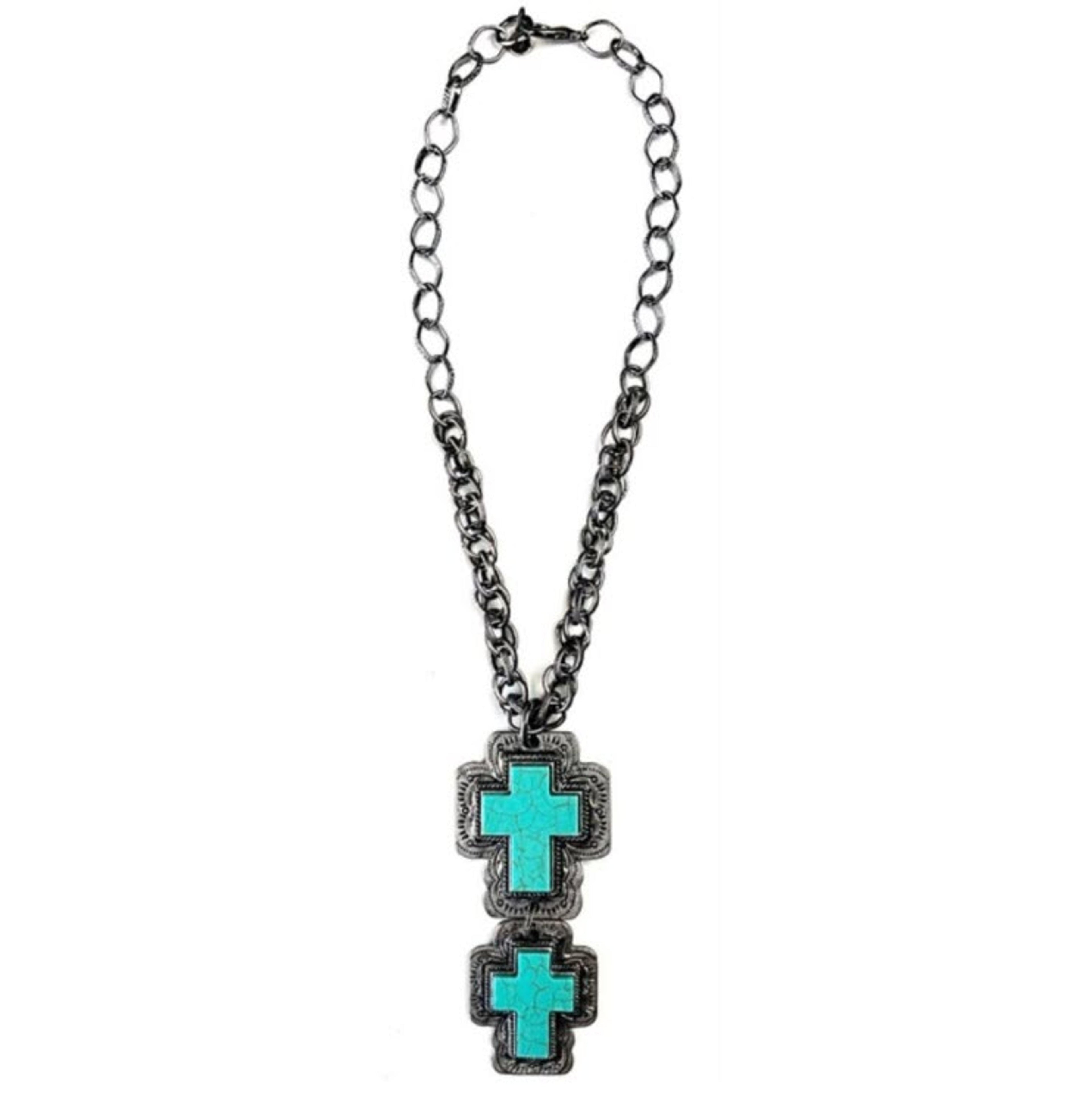 Legend or Lies Mixed Chains with Double Cross Necklace