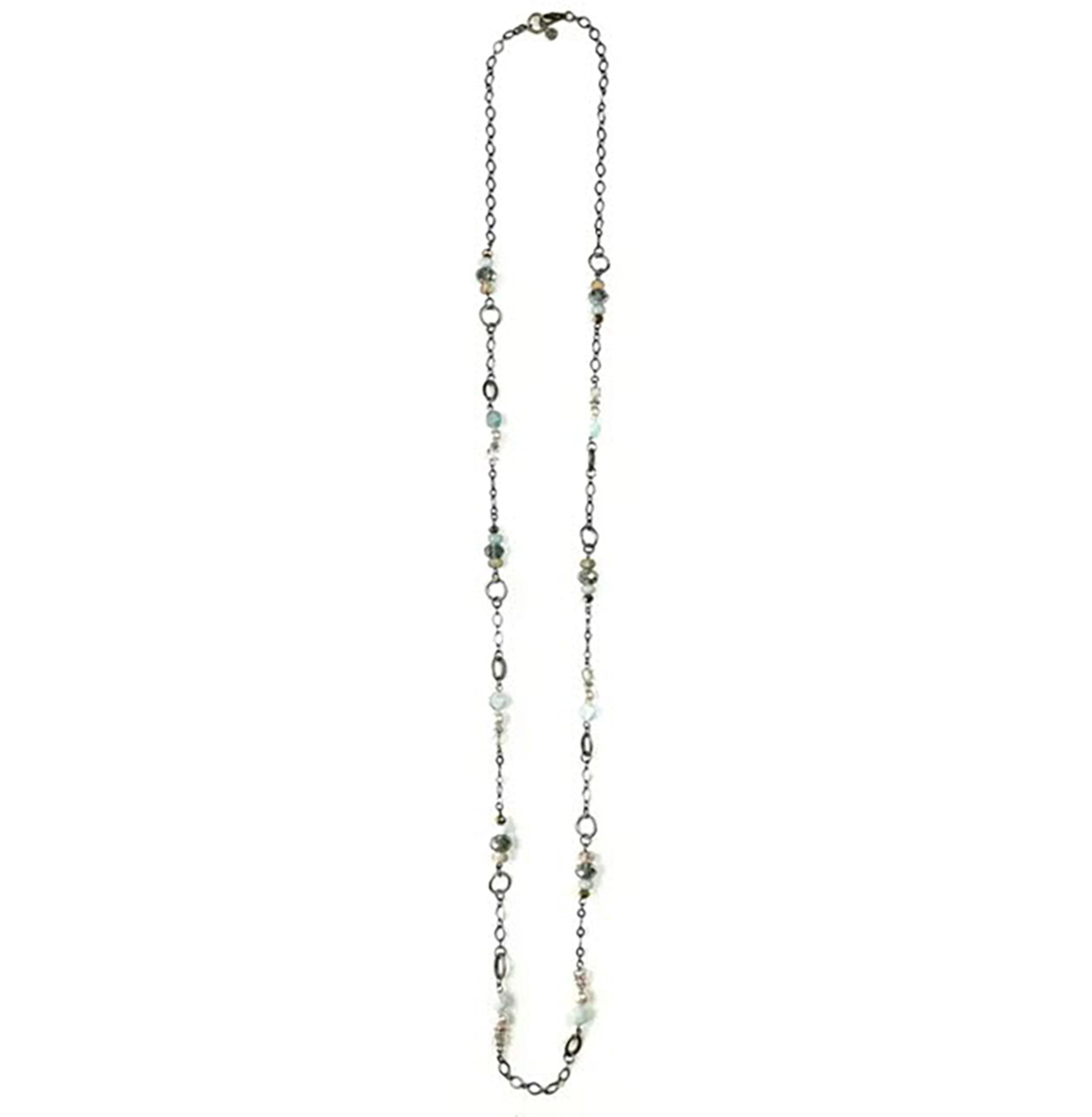Legend or Lies Long Thin Stationed Bead & Chain Necklace
