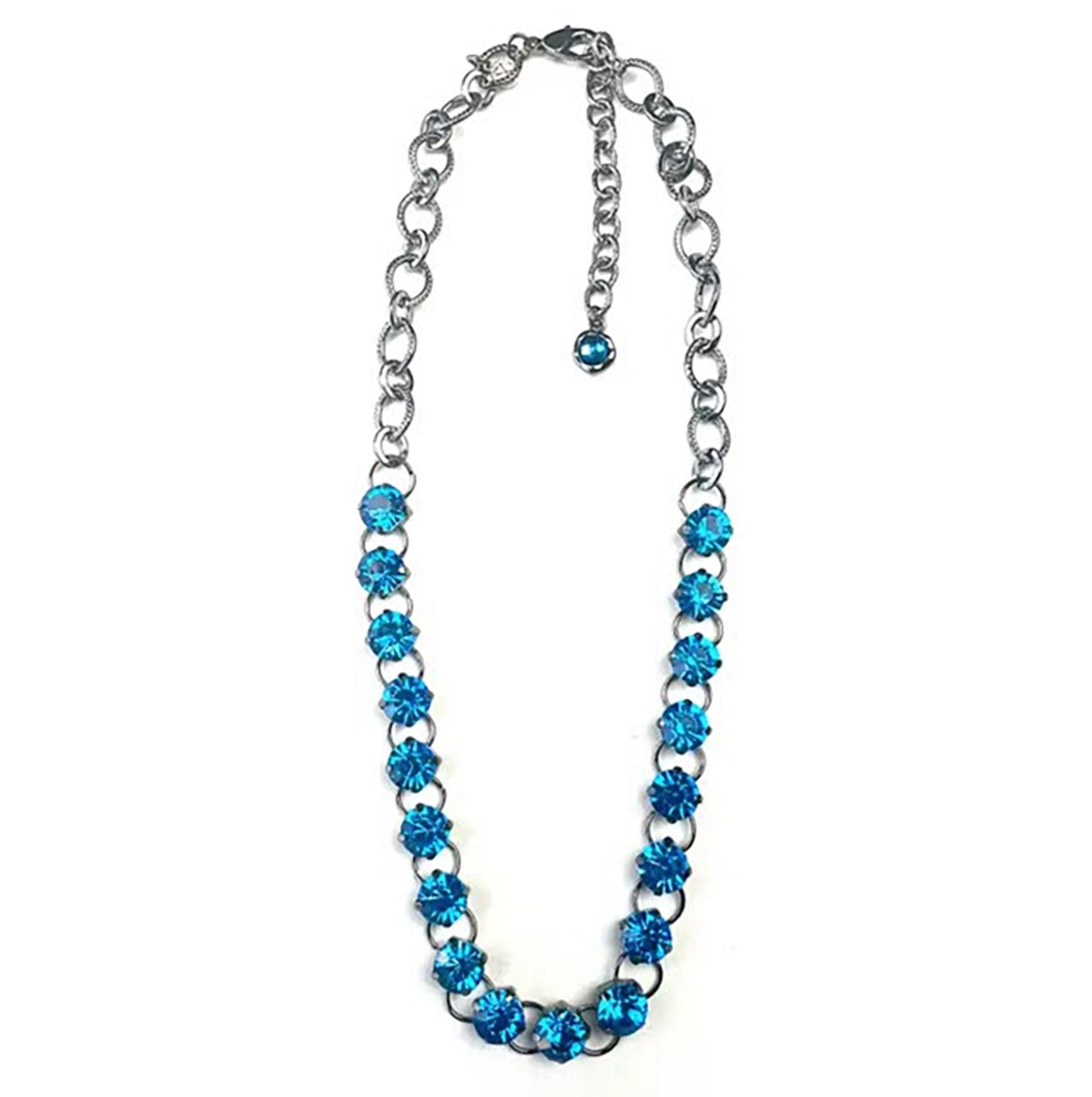 Legend or Lies Bold Rhinestone Chain with Blue Necklace
