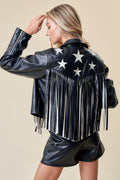 Legend or Lies Fringed Star Moto Jacket for Women