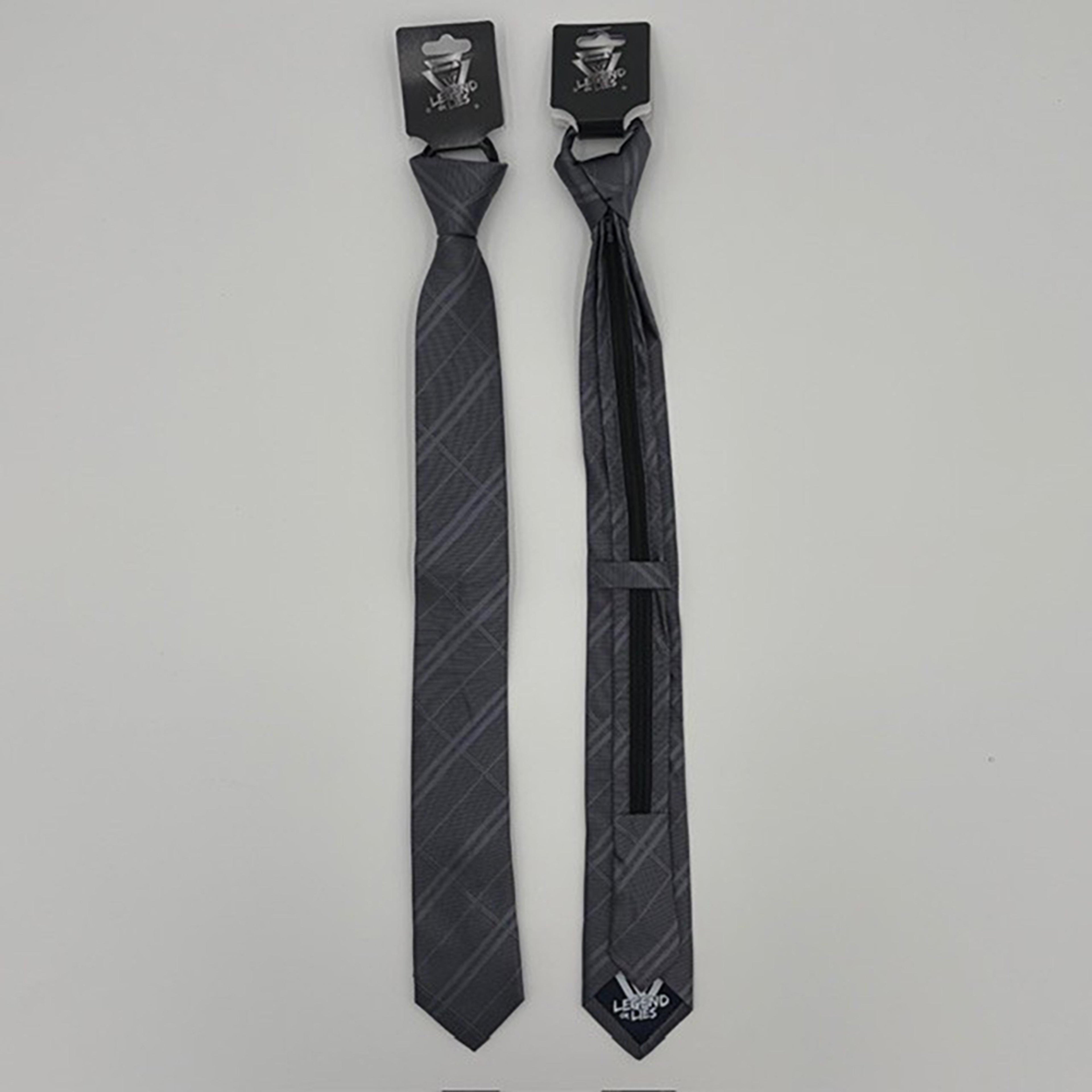 Modern Plaid 2.5' Slim Corbata Zipper Jacquard Necktie