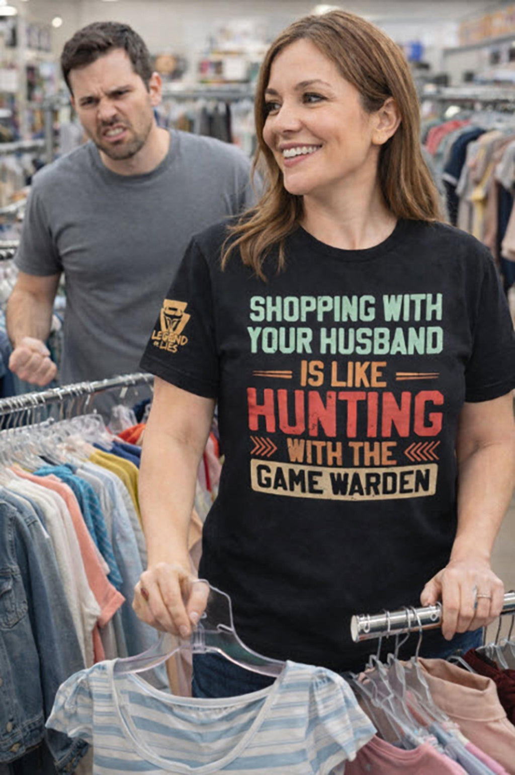 Legend or Lies Hunting Game Warden Husband Womens Tee