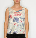 Legend or Lies Faux Suede Freedom Patriotic Tank Top