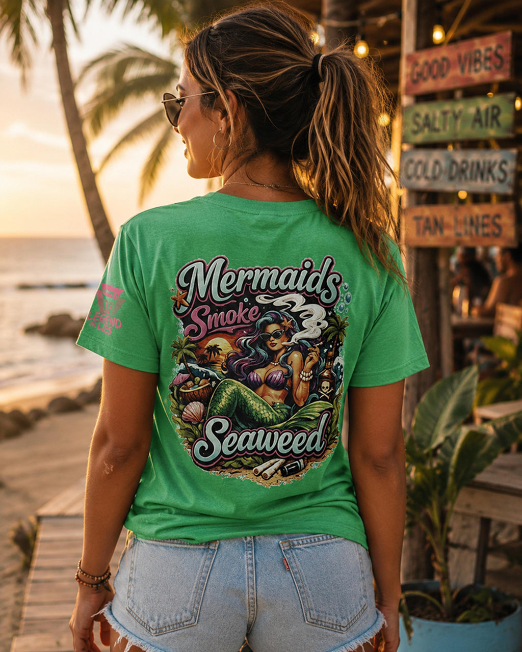 Legend or Lies Mermaids Smoke Seaweed Womens T-shirt