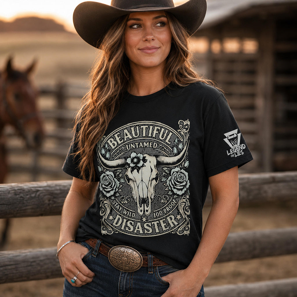 Legend or Lies Beautiful Disaster Womens Front Print Tee