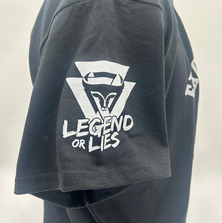 Legend or Lies Mens Excuse Me Ladies Eyes Are Down Here Tee