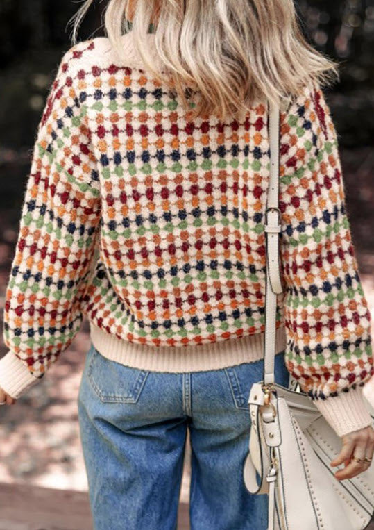 Legend or Lies Dotty Pattern Knit Button Sweater Cardigan