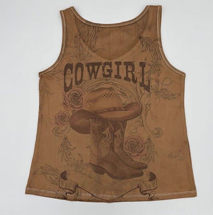 Legend or Lies Faux Suede Womens Tank Top Two Design Option