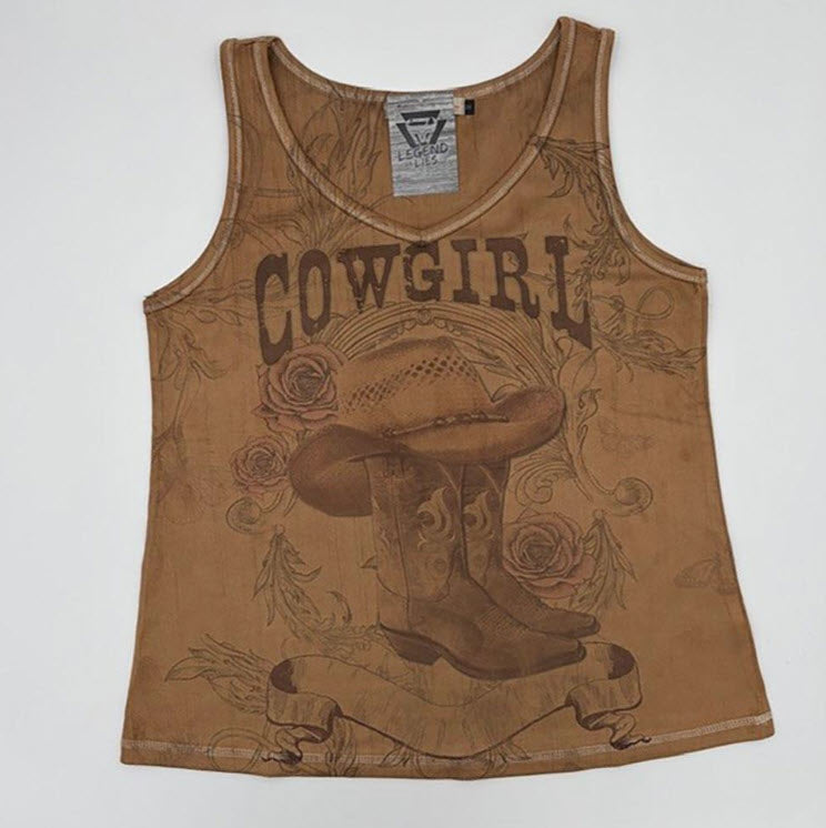 Legend or Lies Faux Suede Womens Tank Top Two Design Option
