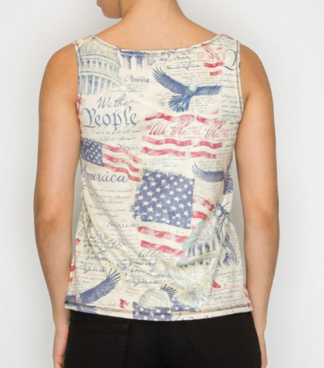 Legend or Lies Faux Suede Freedom Patriotic Tank Top