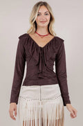 Legend or Lies Women’s Ruffle Detail Long Sleeve Top