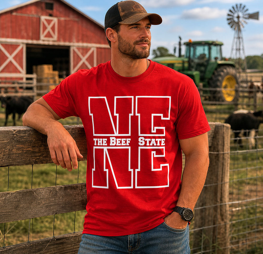 Legend or Lies NE Beef State Unisex Fit Soft-Blend Red Tee