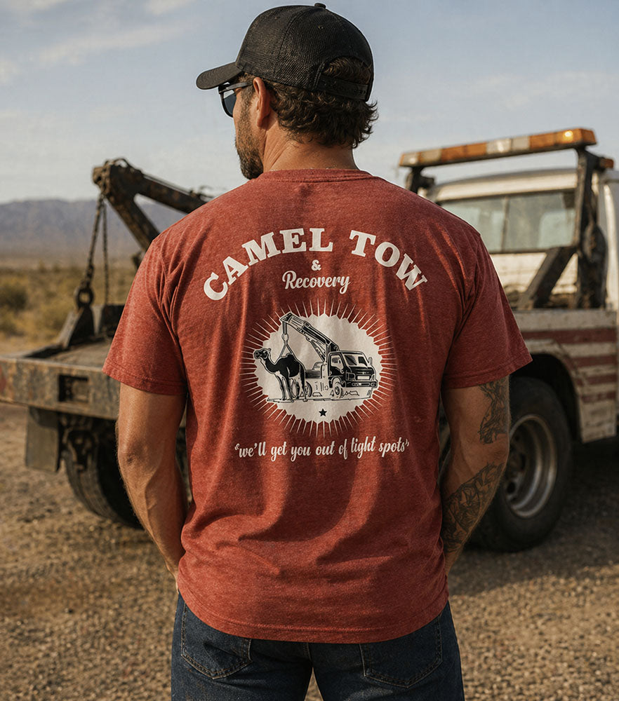 Legend or Lies Camel Tow & Recovery Mens Back Print Tee