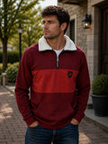 Legend or Lies Sherpa Collar Fleece Rust 1/4-Zip Sweatshirt