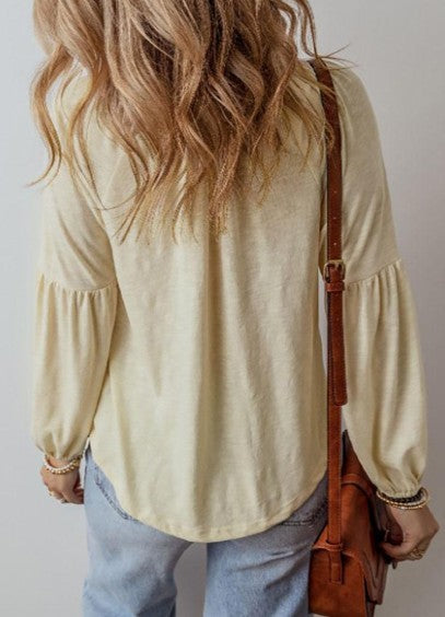 Legend or Lies Paisley Embroidered Notch V Neck Blouse