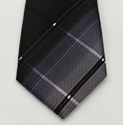 Modern Plaid Lurex 2.5' Slim Corbata Zipper Jacquard Necktie