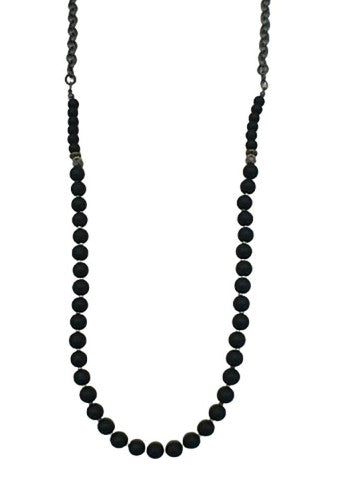Legend or Lies Black Frost Metal and Beaded Necklace