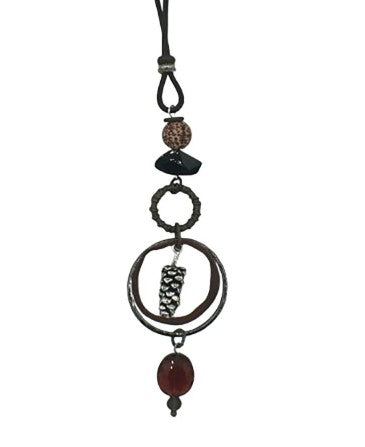 Legend or Lies Pinecone Leather Cord Drop Necklace