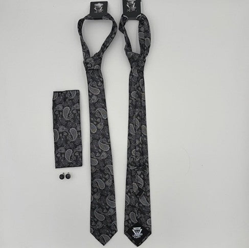 Microfiber Masonic Necktie Paisley Set with Cufflinks