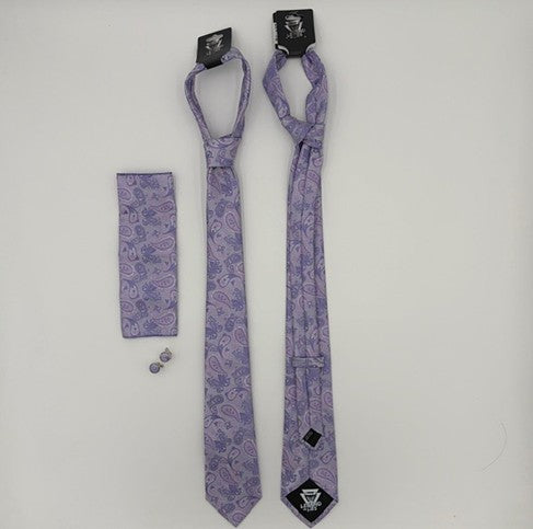 Microfiber Masonic Necktie Paisley Set with Cufflinks